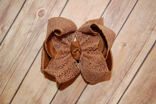 Tan Web Hair Bow