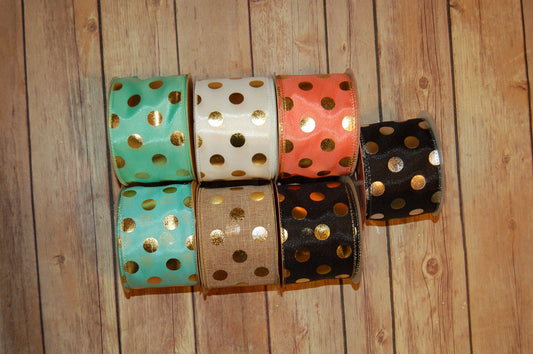 Gold Foil Dot Hair Bow