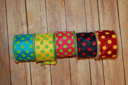 Multi Colored Dot Hair Bow