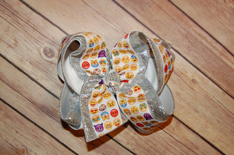 Emoji Triple Glitter Hair Bow