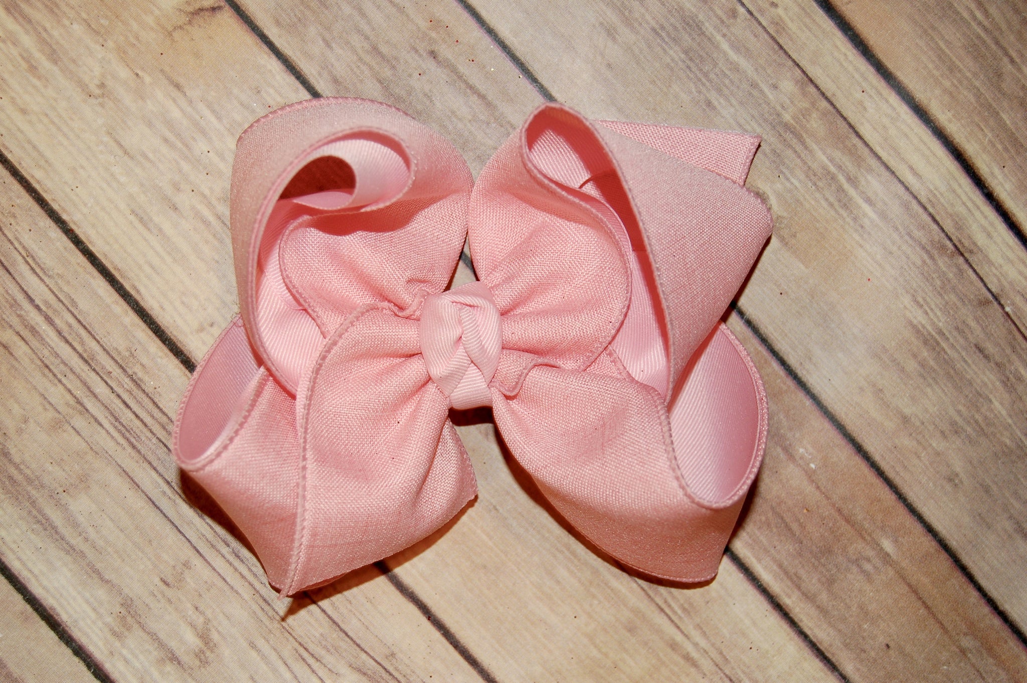 Baby Pink Solid Canvas Hair Bow