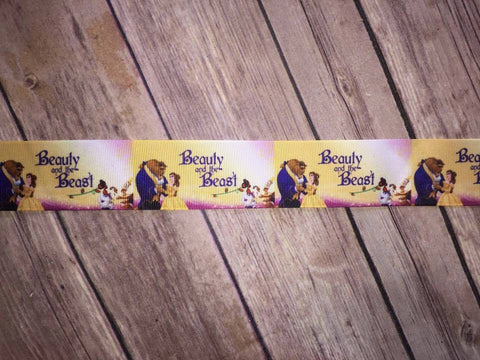 Yellow Beauty & the Beast Belle Character Triple Glitter Hair Bow