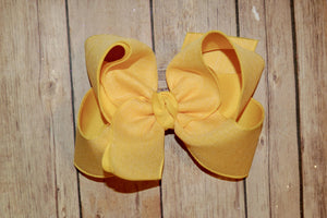 Classic Yellow Canvas Solid Hair Bow