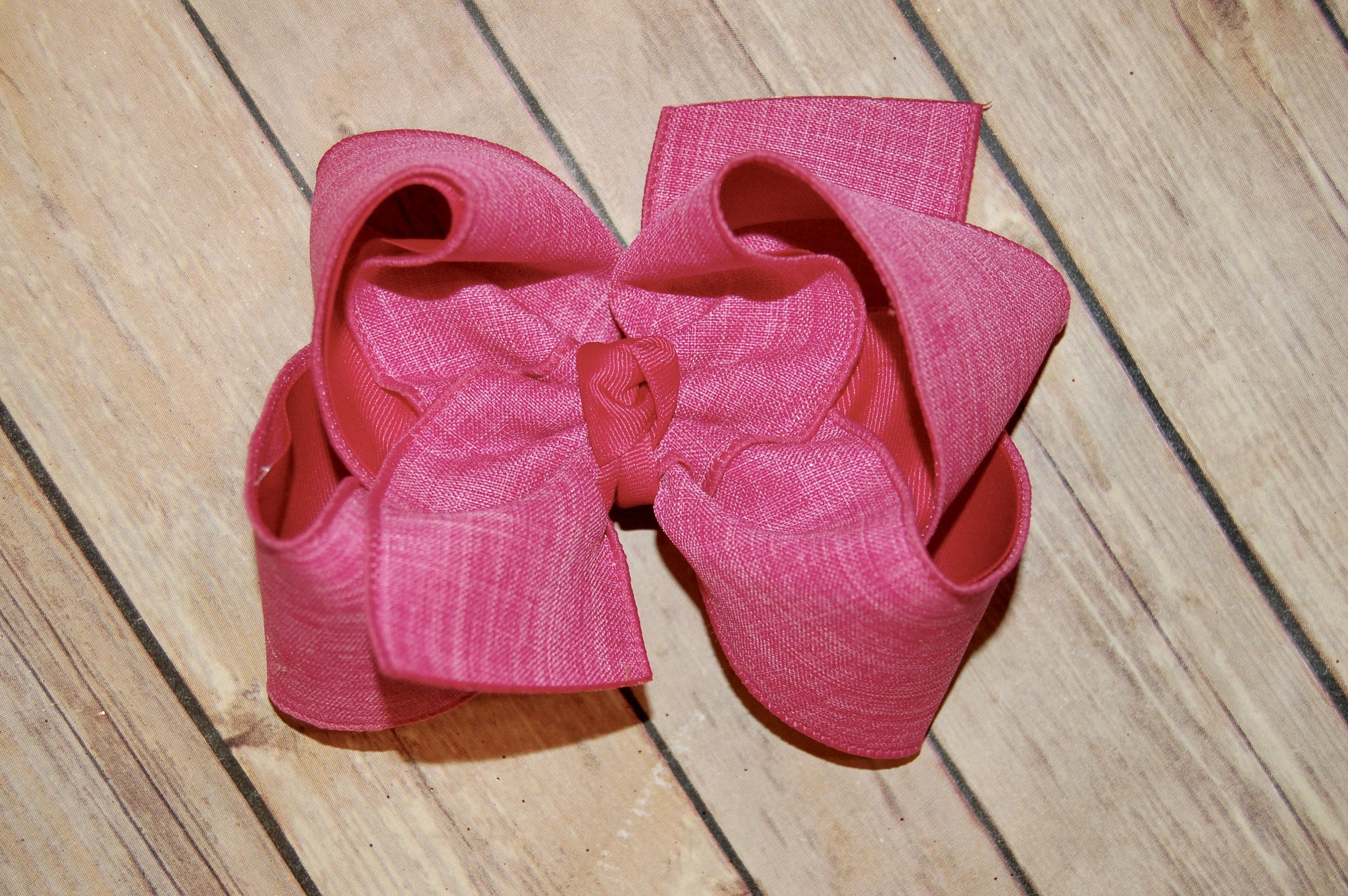 Shocking Pink Solid Canvas Hair Bow