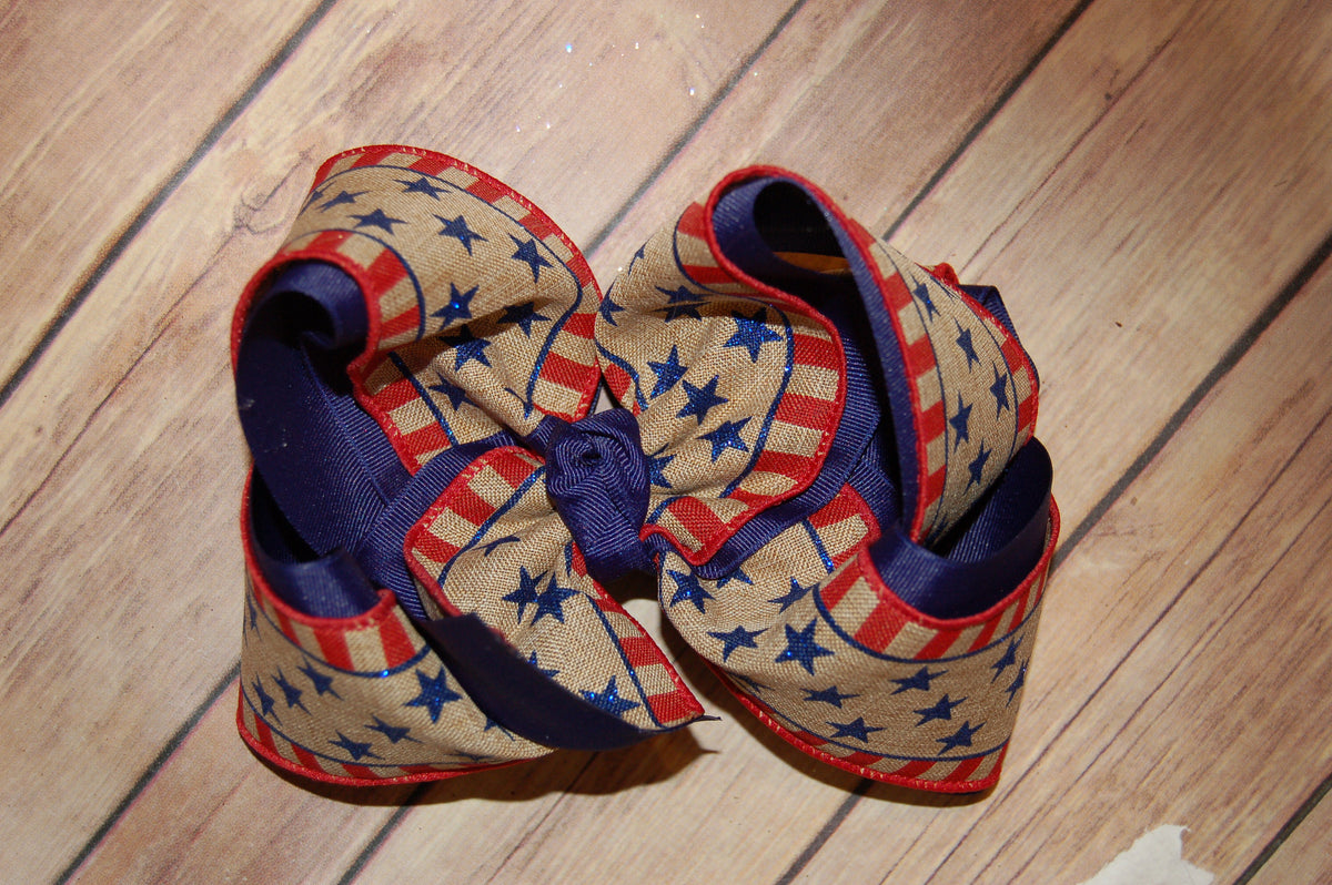 SSD Natura Canvas Stars & Stripes Hair Bow