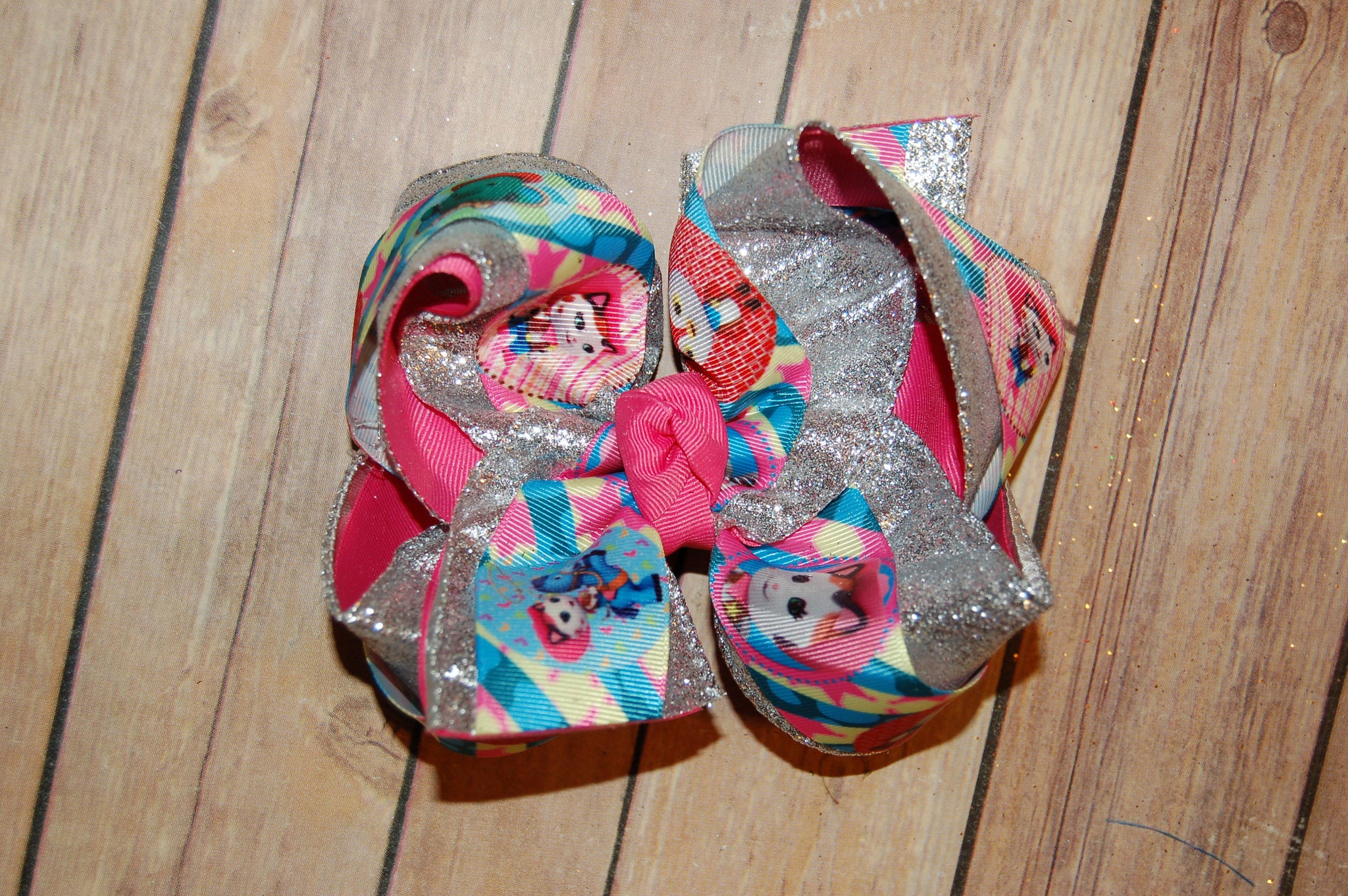 Sheriff Callie Triple Glitter Hair Bow