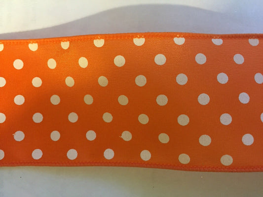 ORANGE mini DOT Hair Bow
