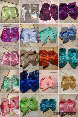 Solid Glitter & Glitter Mesh Bow Bundle
