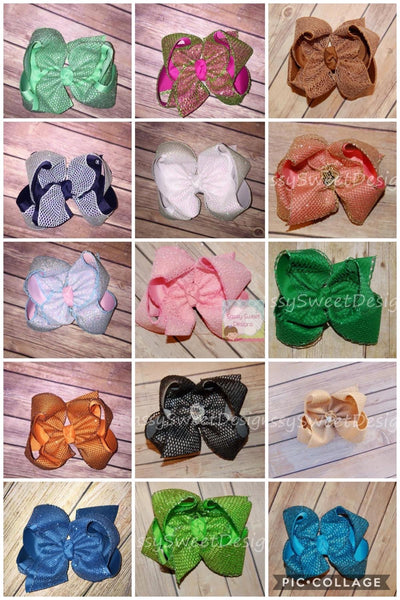 Solid Glitter & Glitter Mesh Bow Bundle