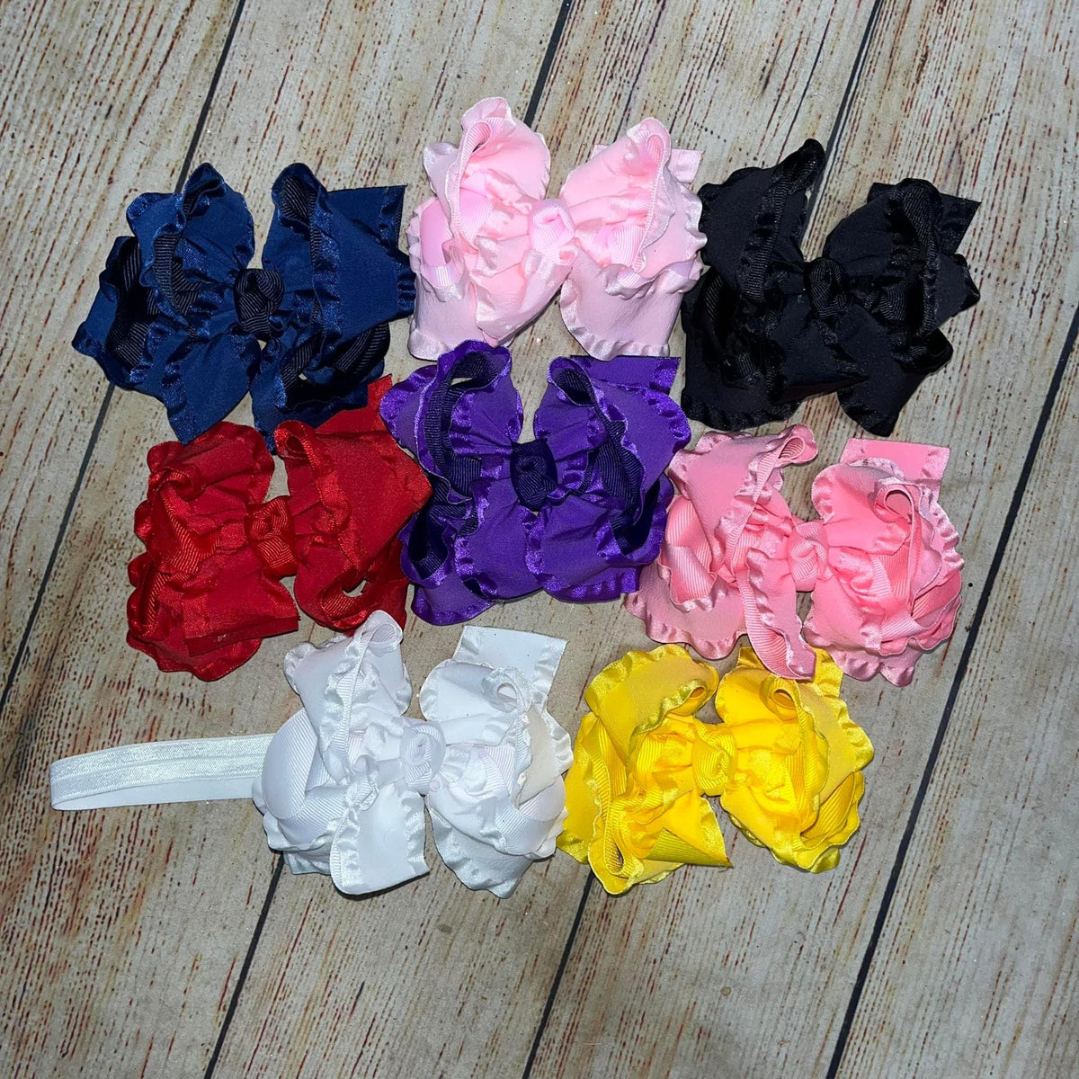 DOUBLE RUFFLE BOWS