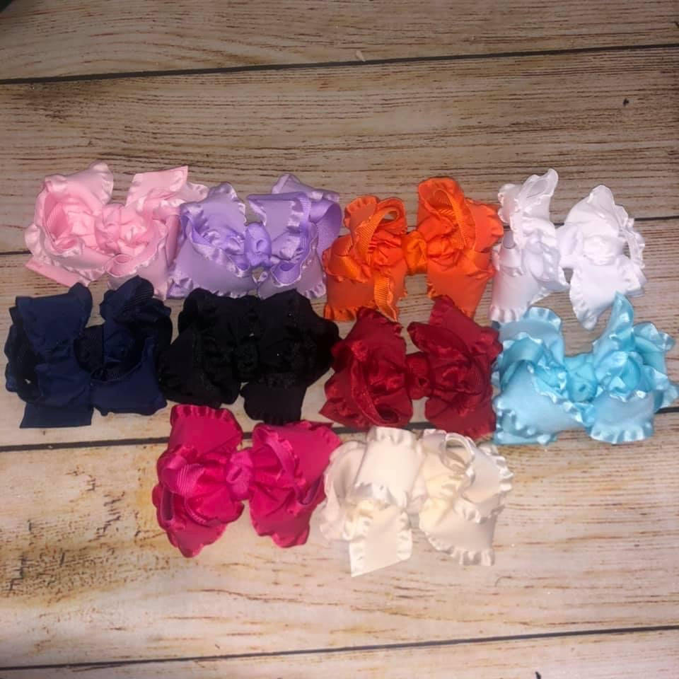 DOUBLE RUFFLE BOWS